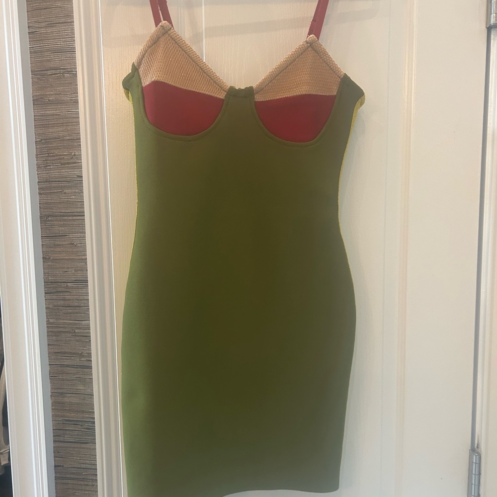 Stylish Green and Red Women's Dress